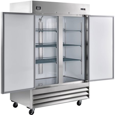 NEXEL Reach-in Refrigerator, 2 Door, 54'Wx32.2Dx82.5H, 47 Cu. Ft. CFD-2RR-HC